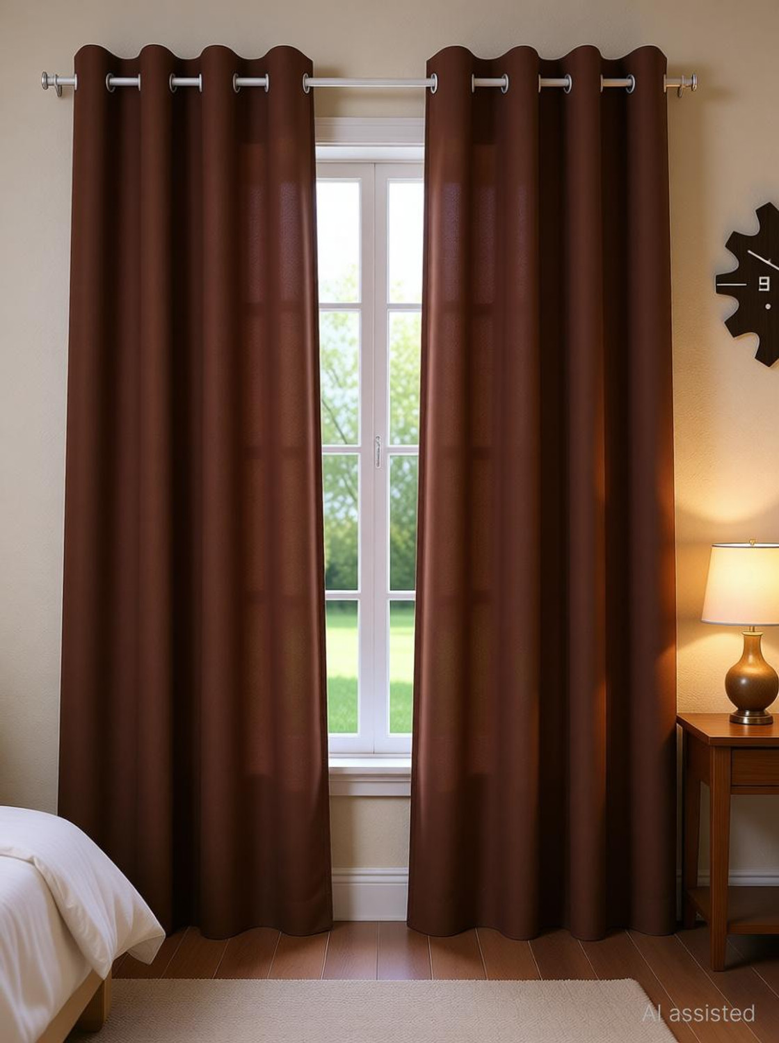 Image of Fashion String 274 cm (9 ft) Long Door Polyester Semi Transparent Curtain (Pack Of 2)