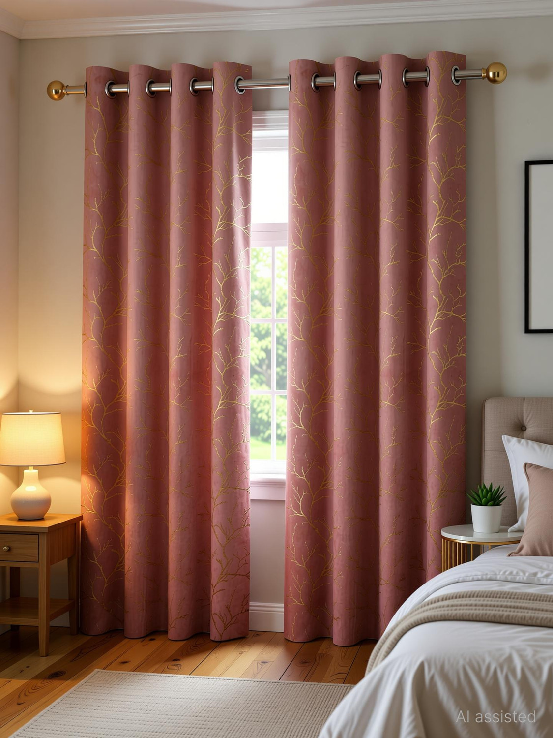 Image of Diara Homes 213 cm (7 ft) Door Velvet Room Darkening Curtain (Pack Of 2)