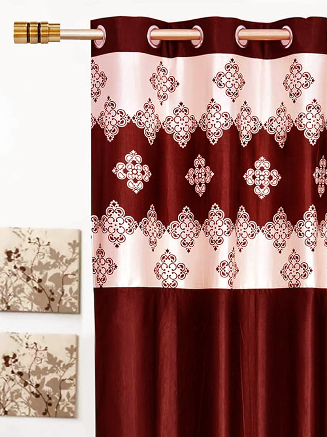 Image of Lunar Days 152 cm (5 ft) Window Polyester Room Darkening Curtain (Pack Of 4)