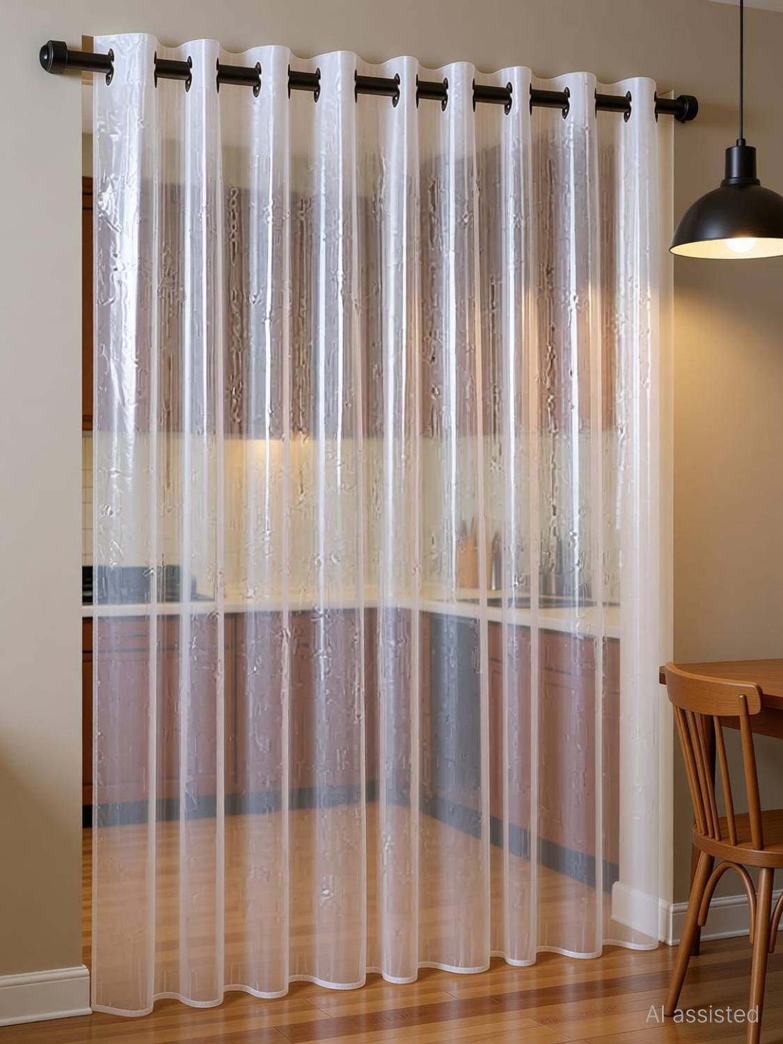 Abhsant 360 cm (12 ft) Long Door PVC Transparent Curtain Single Curtain