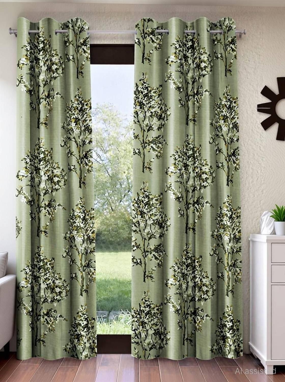 Fashion String 213 cm (7 ft) Door Polyester Semi Transparent Curtain Single Curtain