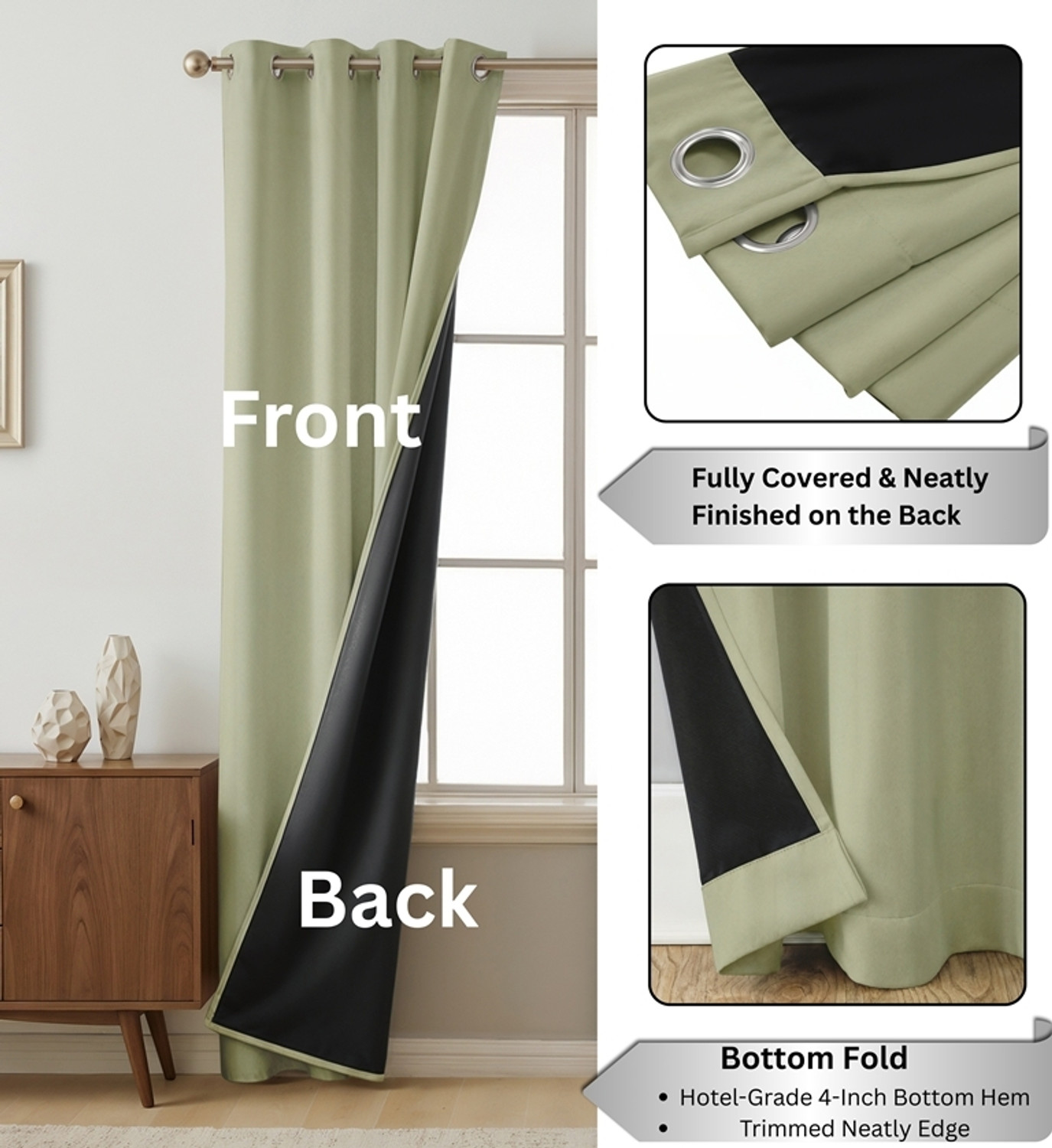 Image of FABDRAPE 274.32 cm (9 ft) Long Door Polyester Blackout Curtain (Pack Of 2)