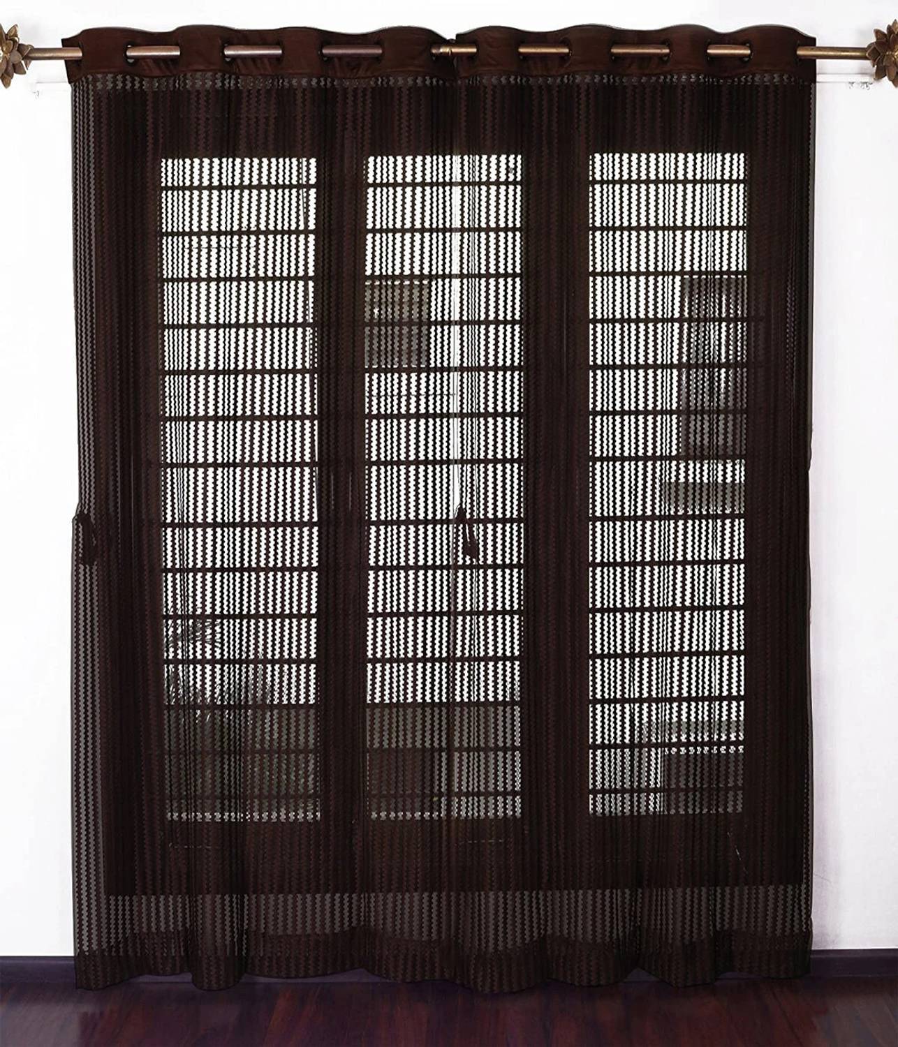ARTSY HOME 214 cm (7 ft) Door Tissue, Net Semi Transparent Curtain (Pack Of 2)