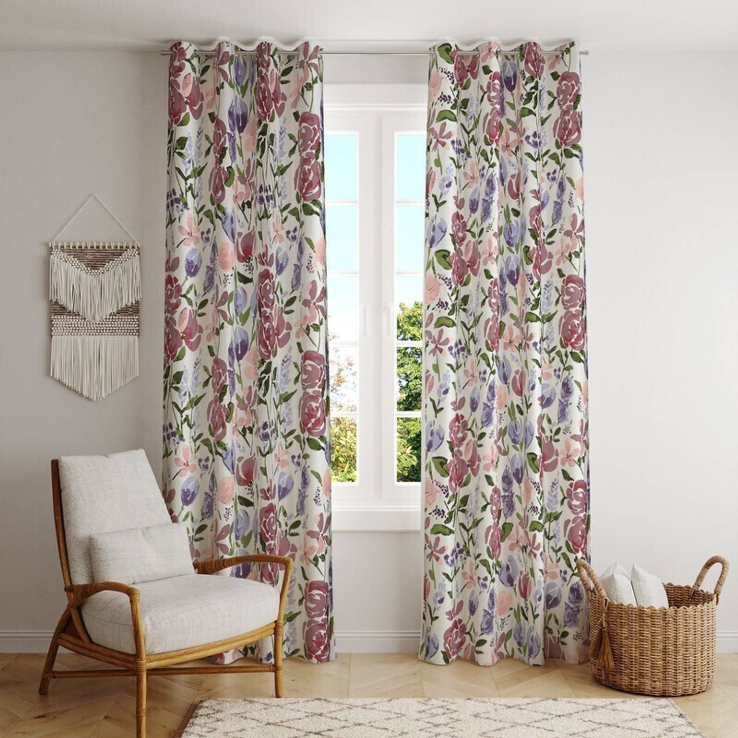 BILBERRY Furnishing 274.32 cm (9 ft) Long Door Cotton Semi Transparent Curtain (Pack Of 2)