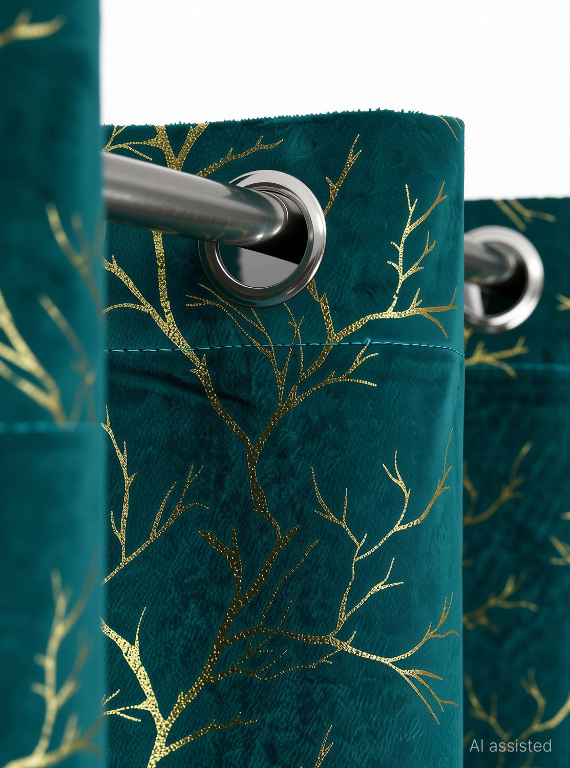 Image of Arick Home 182 cm (6 ft) Shower Velvet Blackout Curtain (Pack Of 2)