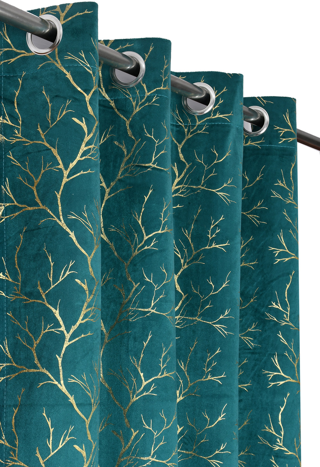 Image of Arick Home 182 cm (6 ft) Shower Velvet Blackout Curtain (Pack Of 2)