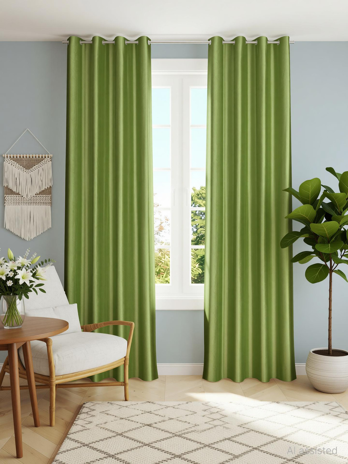 Image of Arick Home 182 cm (6 ft) Shower Polyester Semi Transparent Curtain (Pack Of 2)