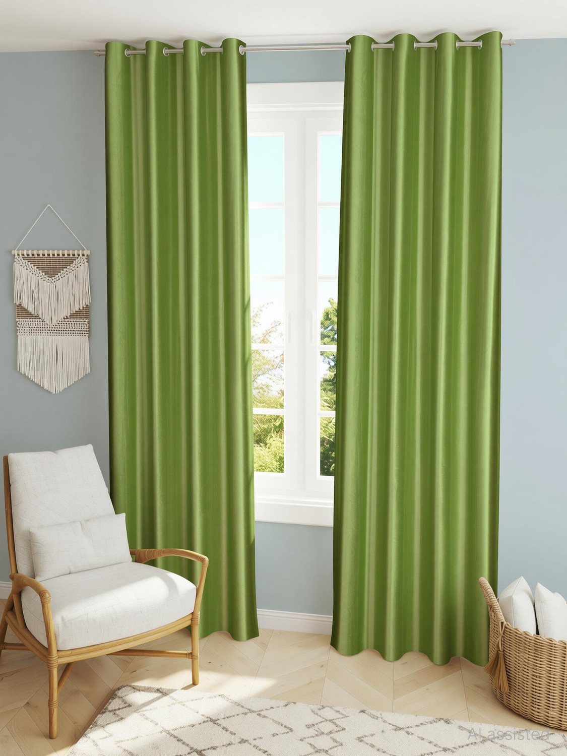 Image of Arick Home 182 cm (6 ft) Shower Polyester Semi Transparent Curtain (Pack Of 2)