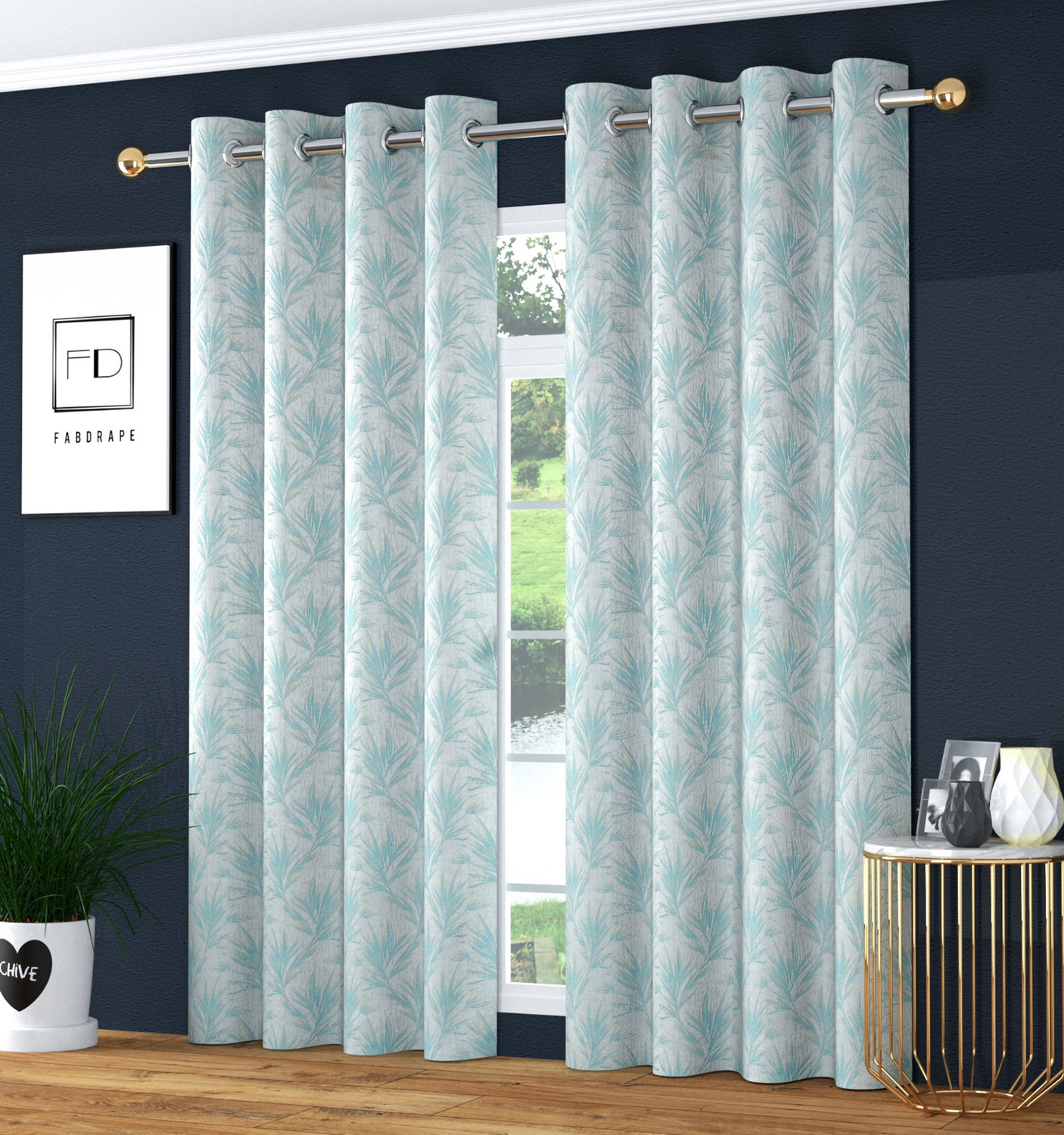 Image of VELOURA 243.84 cm (8 ft) Shower Jacquard Room Darkening Curtain (Pack Of 2)
