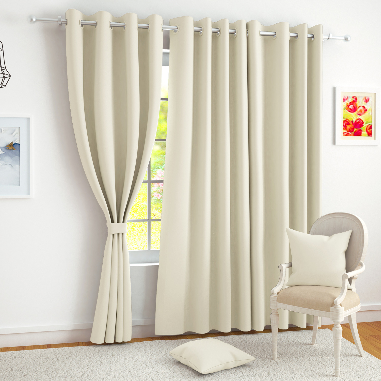 Image of Story@home 242 cm (8 ft) Long Door Polyester Blackout Curtain Single Curtain