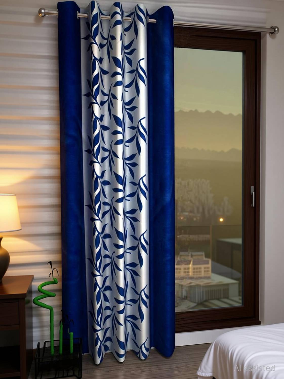 Panipat Textile Hub 210 cm (7 ft) Door Polyester Semi Transparent Curtain Single Curtain