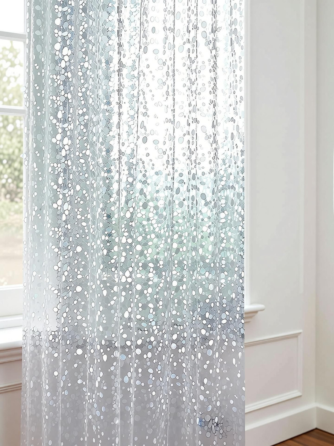 Image of VGS FASHION 213.36 cm (7 ft) Door PVC Semi Transparent Curtain Single Curtain