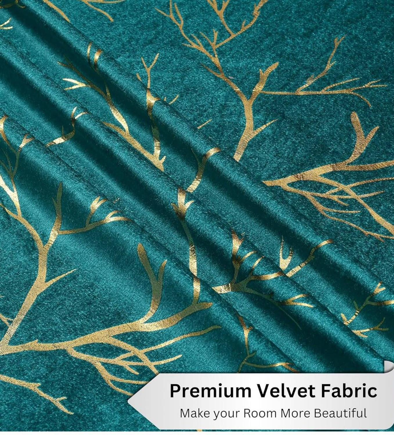 Image of shopgallery 153 cm (5 ft) Window Velvet Room Darkening Curtain (Pack Of 2)