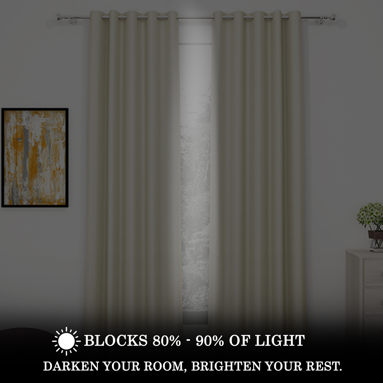 Image of Story@home 242 cm (8 ft) Long Door Polyester Blackout Curtain Single Curtain