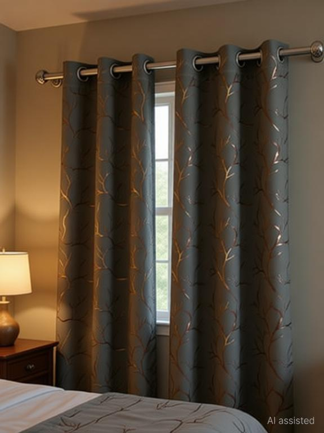 Image of KFHDECOR 213 cm (7 ft) Door Polyester Blackout Curtain Single Curtain