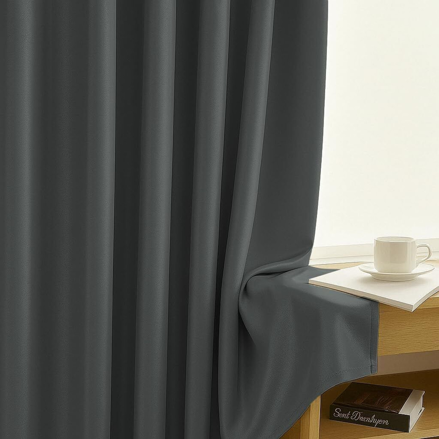 Image of LINENWALAS 152.4 cm (5 ft) Window Polyester Blackout Curtain (Pack Of 2)