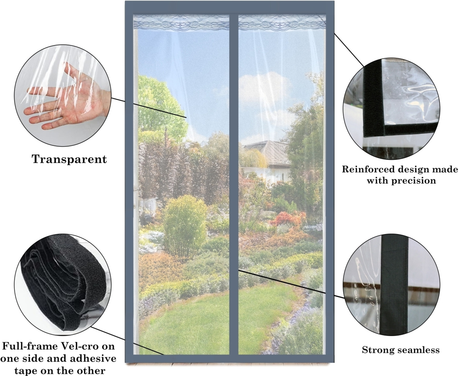 Image of The Furnishing Tree 207 cm (7 ft) Door PVC Room Darkening Curtain Single Curtain