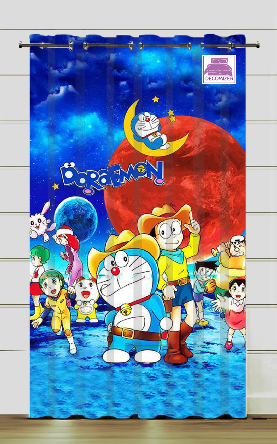 Image of DECOMIZER 214 cm (7 ft) Door Polyester Room Darkening Curtain Single Curtain