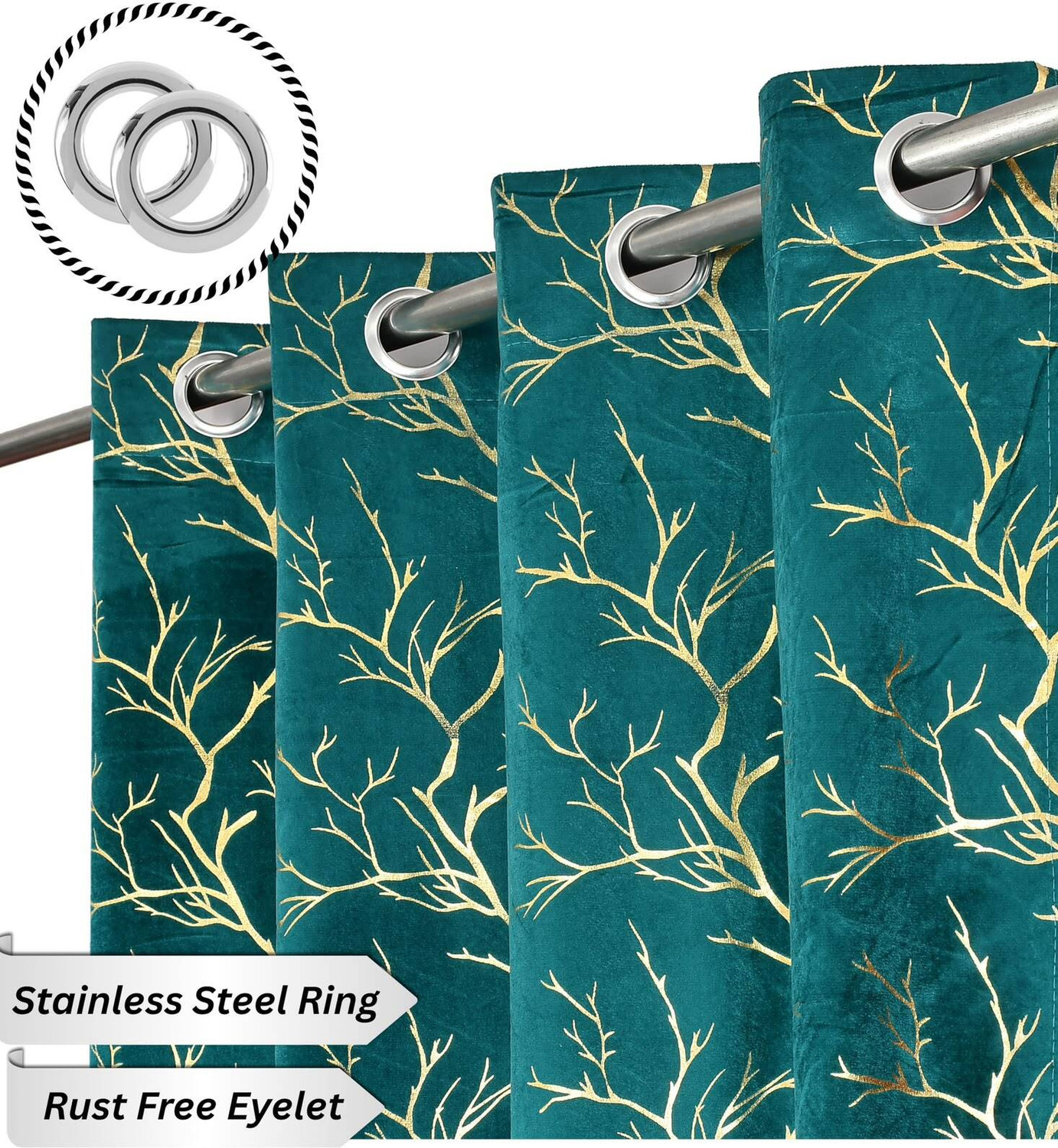 Image of shopgallery 153 cm (5 ft) Window Velvet Room Darkening Curtain (Pack Of 2)