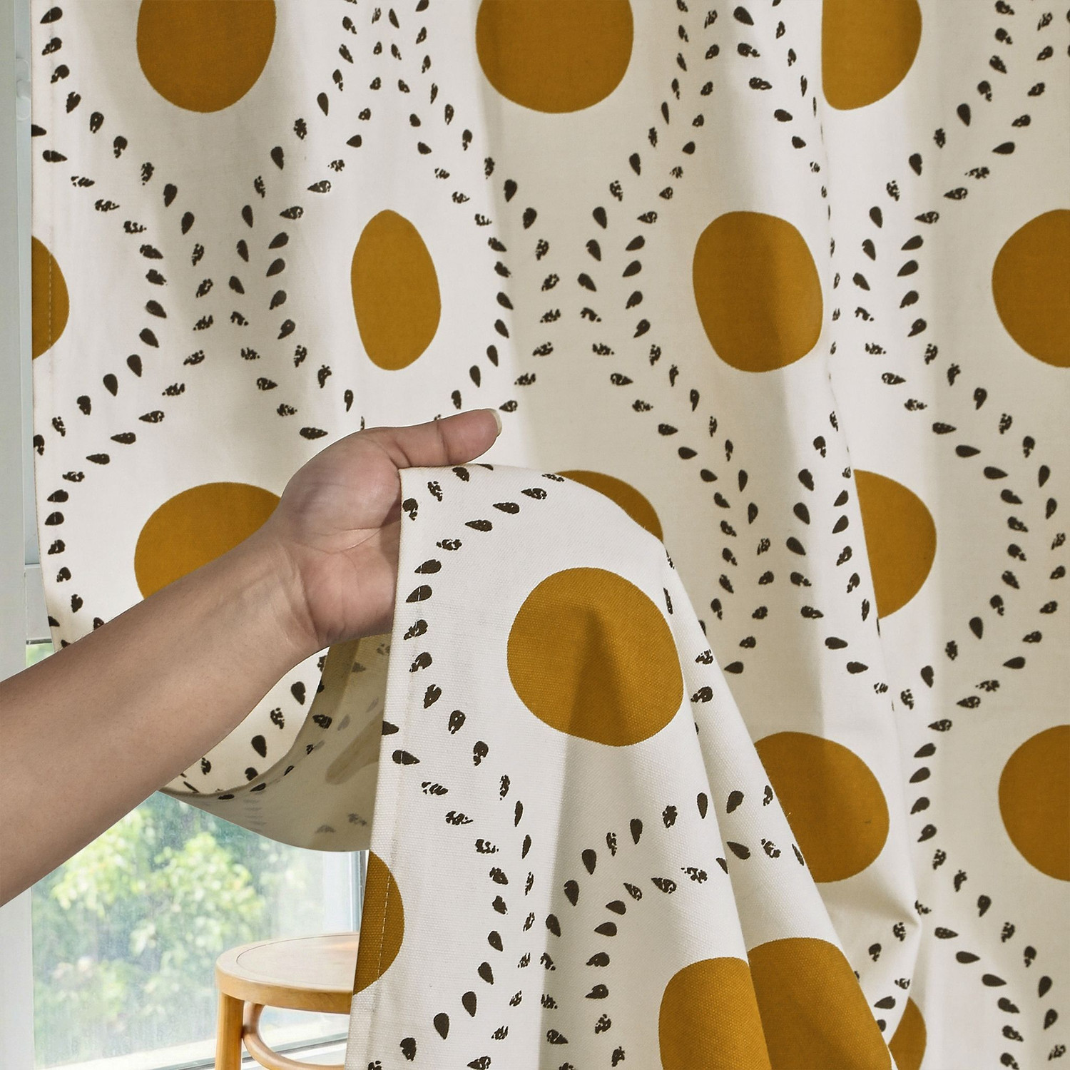 Image of Huesland 152 cm (5 ft) Window Cotton Room Darkening Curtain Single Curtain
