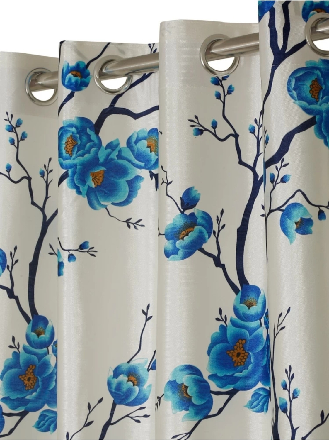 Image of DTODEXPRESS 152.4 cm (5 ft) Window Polyester Semi Transparent Curtain (Pack Of 2)