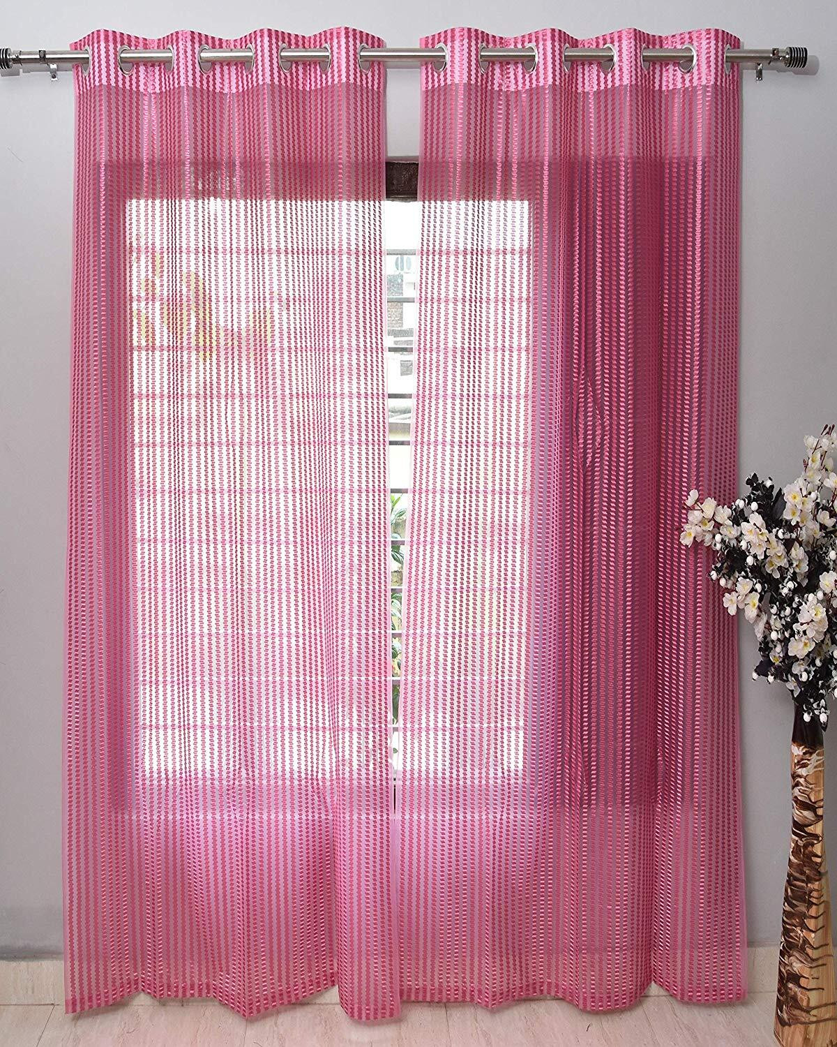 Image of Adimanav 152.4 cm (5 ft) Window Tissue Transparent Curtain Single Curtain