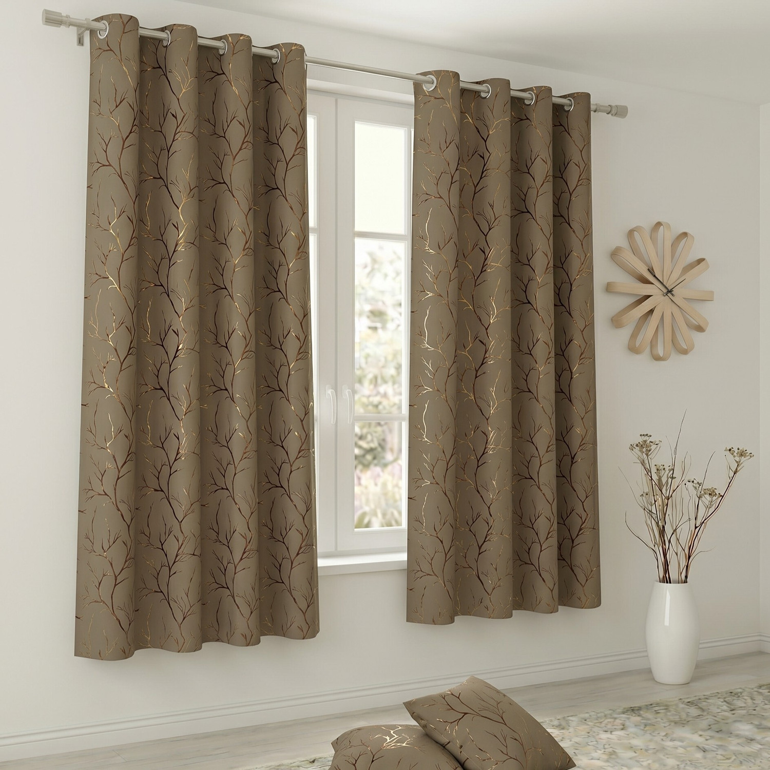 Image of Home Spark 183 cm (6 ft) Window Polyester Room Darkening Curtain (Pack Of 2)