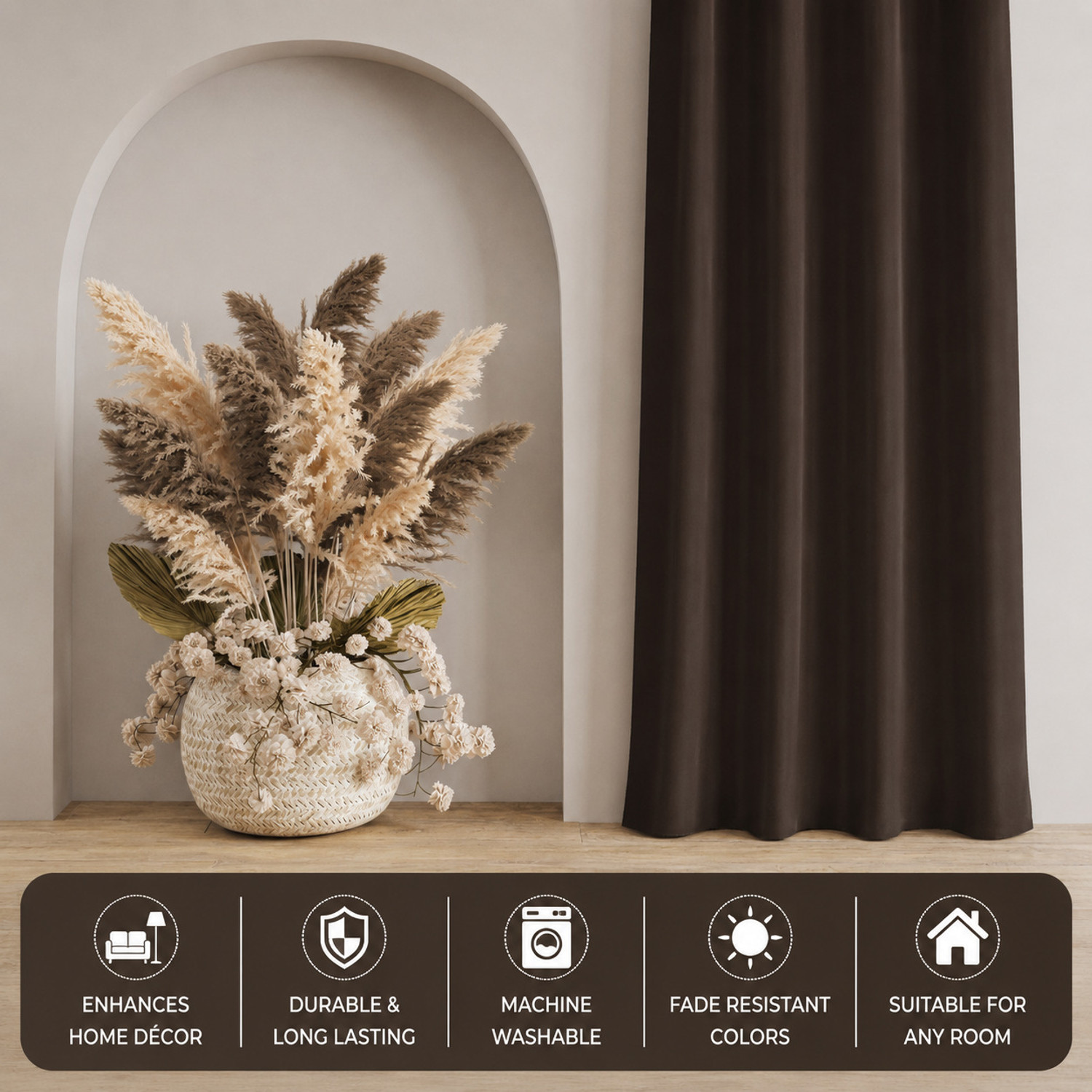 Image of Homefab India 152.4 cm (5 ft) Window Polyester Blackout Curtain (Pack Of 2)