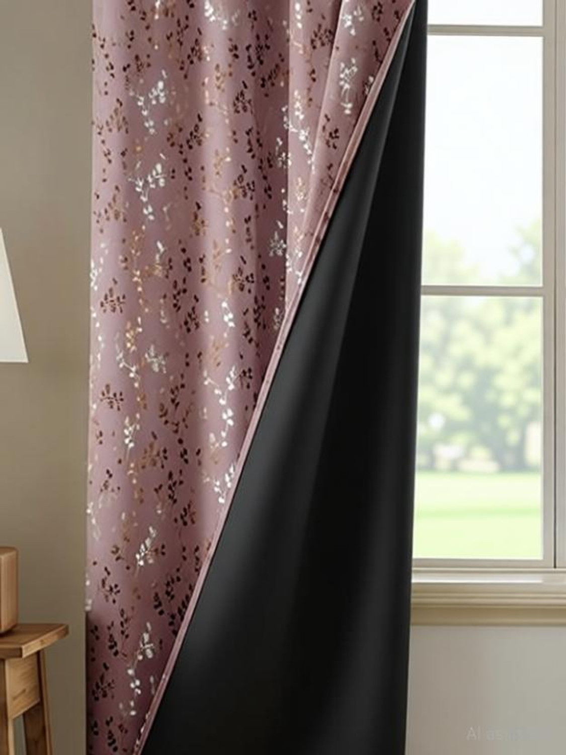 Image of RED RIBBON DECOR 152.4 cm (5 ft) Window Polyester Blackout Curtain (Pack Of 2)