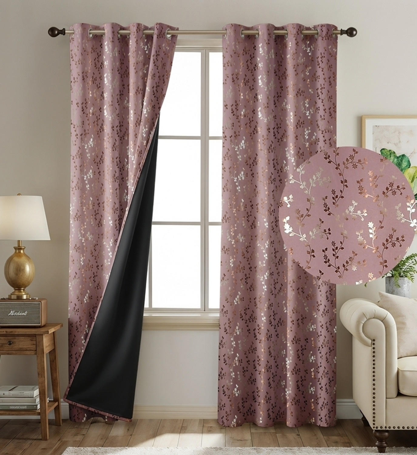 Image of RED RIBBON DECOR 152.4 cm (5 ft) Window Polyester Blackout Curtain (Pack Of 2)