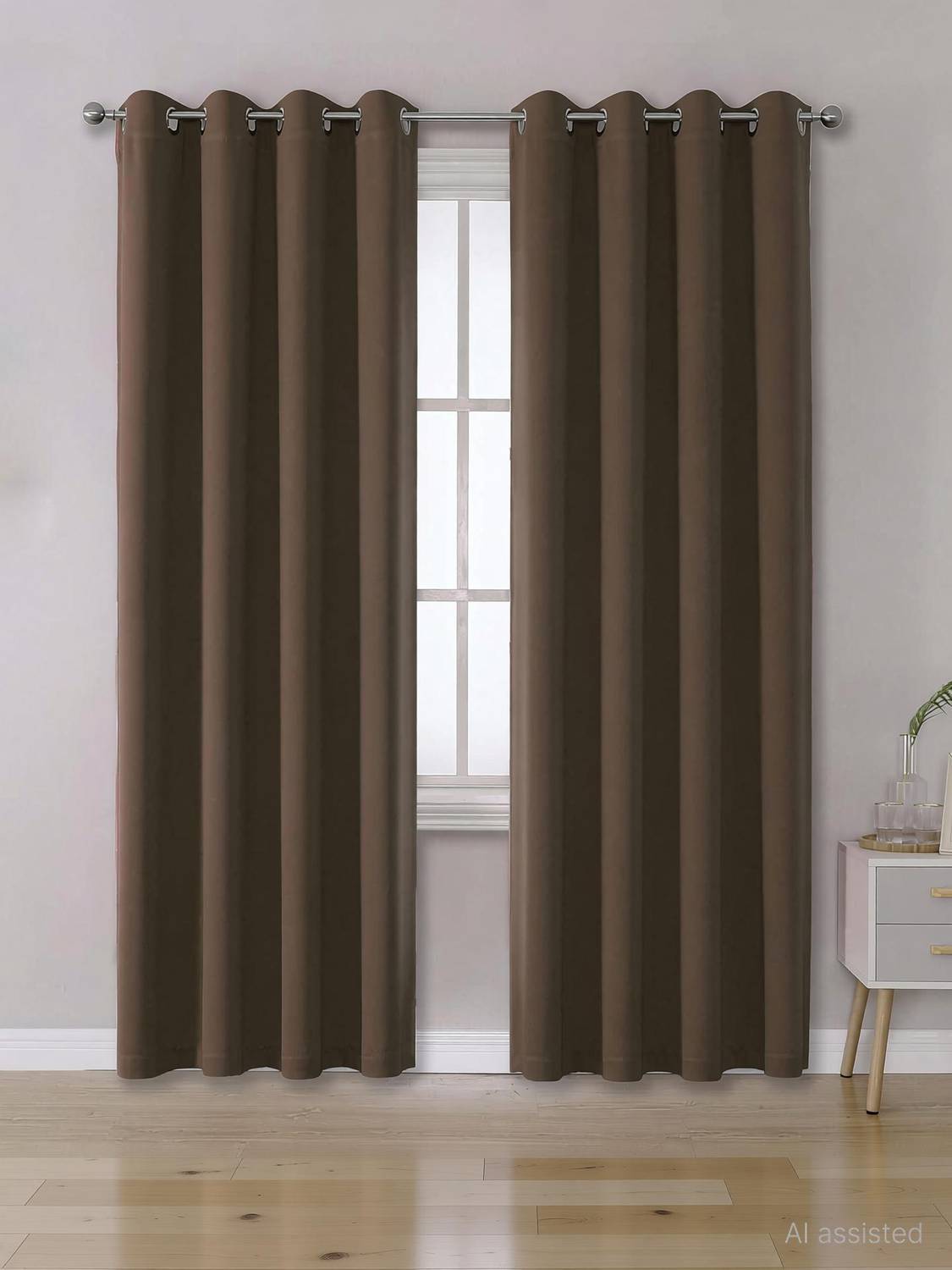 Home Stylish 213 cm (7 ft) Door Silk Blackout Curtain (Pack Of 2)
