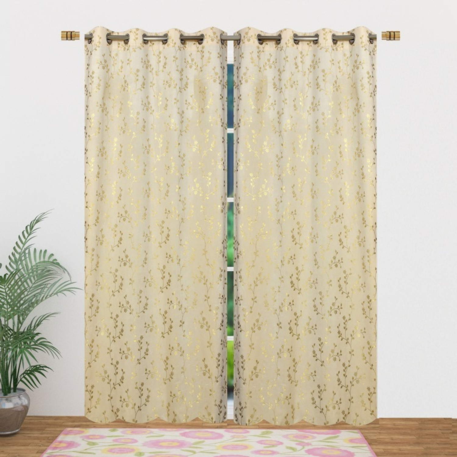 Image of KASALOOM 213.36 cm (7 ft) Door Velvet Room Darkening Curtain (Pack Of 2)