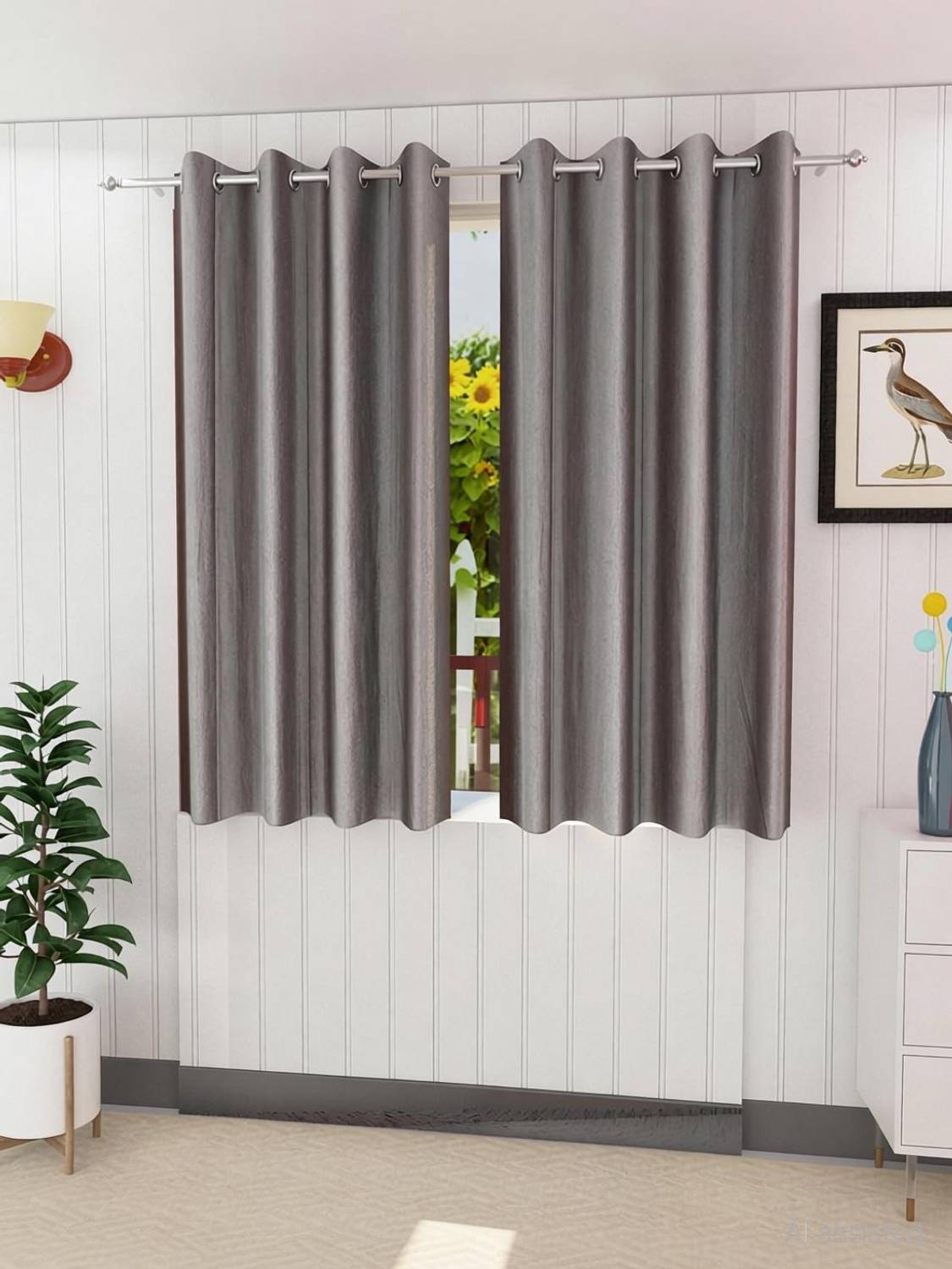 Flipkart SmartBuy 150 cm (5 ft) Window Polyester Curtain (Pack Of 2)