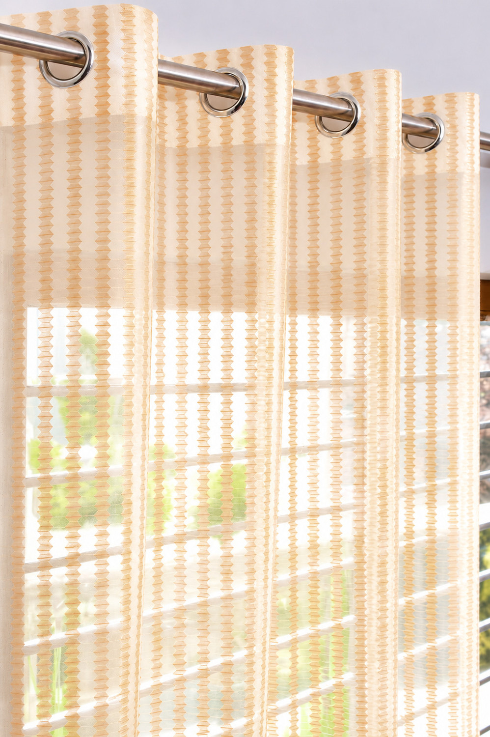 Image of Homefab India 244 cm (8 ft) Long Door Tissue Transparent Curtain (Pack Of 2)
