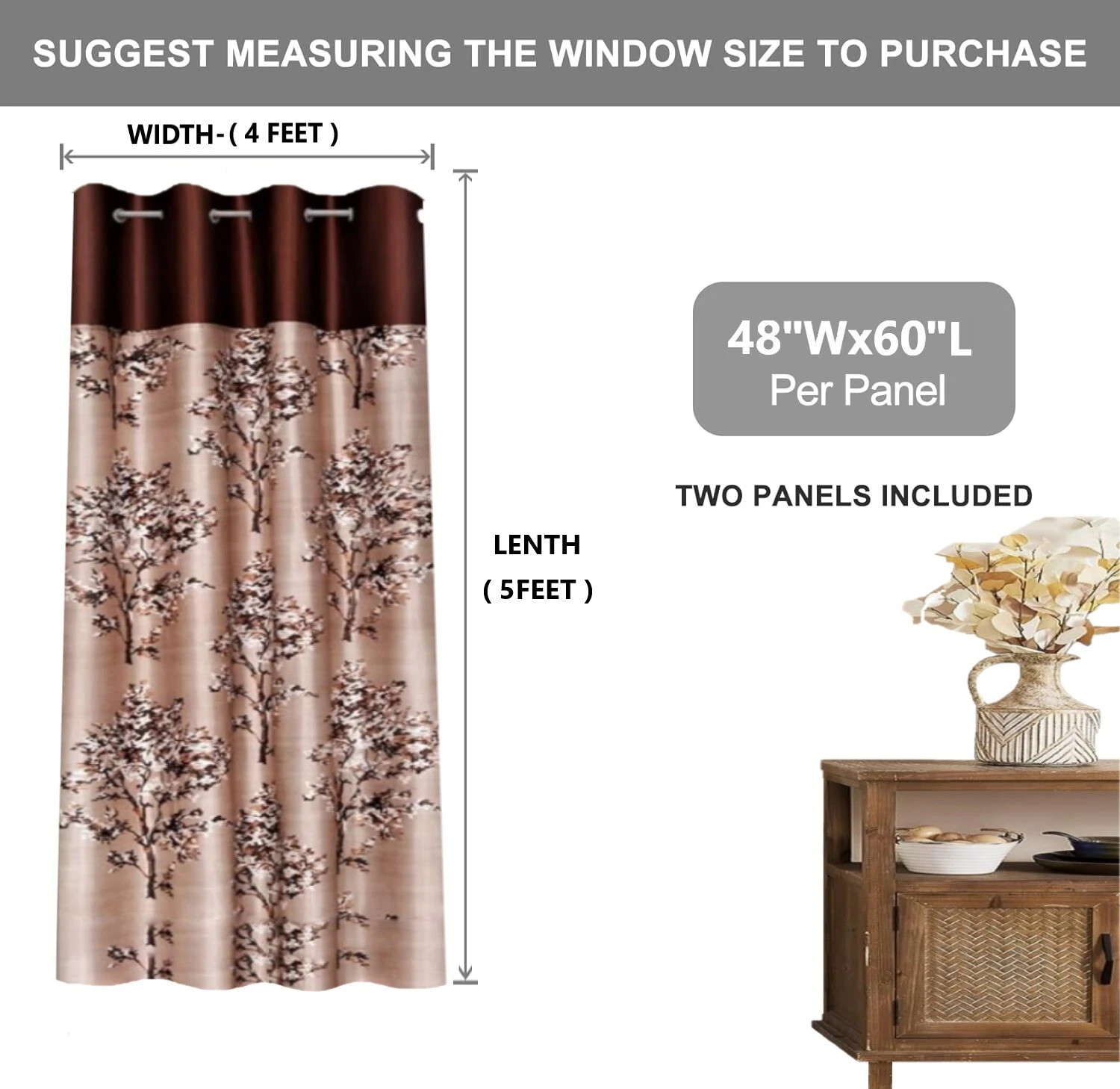 Image of DARSHANAM WORLD 152 cm (5 ft) Window Polyester Semi Transparent Curtain Single Curtain