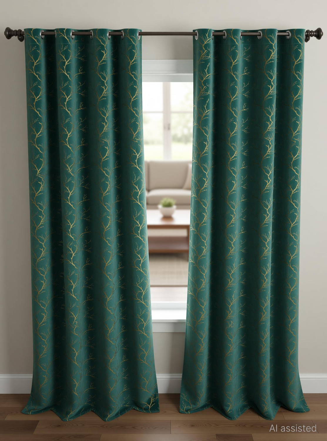 Image of FABDRAPE 274.32 cm (9 ft) Long Door Velvet Room Darkening Curtain (Pack Of 2)