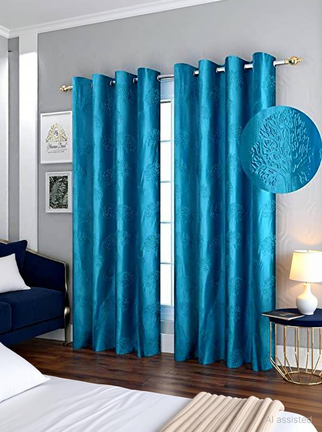 Amazingchoices 213.36 cm (7 ft) Door Polyester Room Darkening Curtain (Pack Of 2)