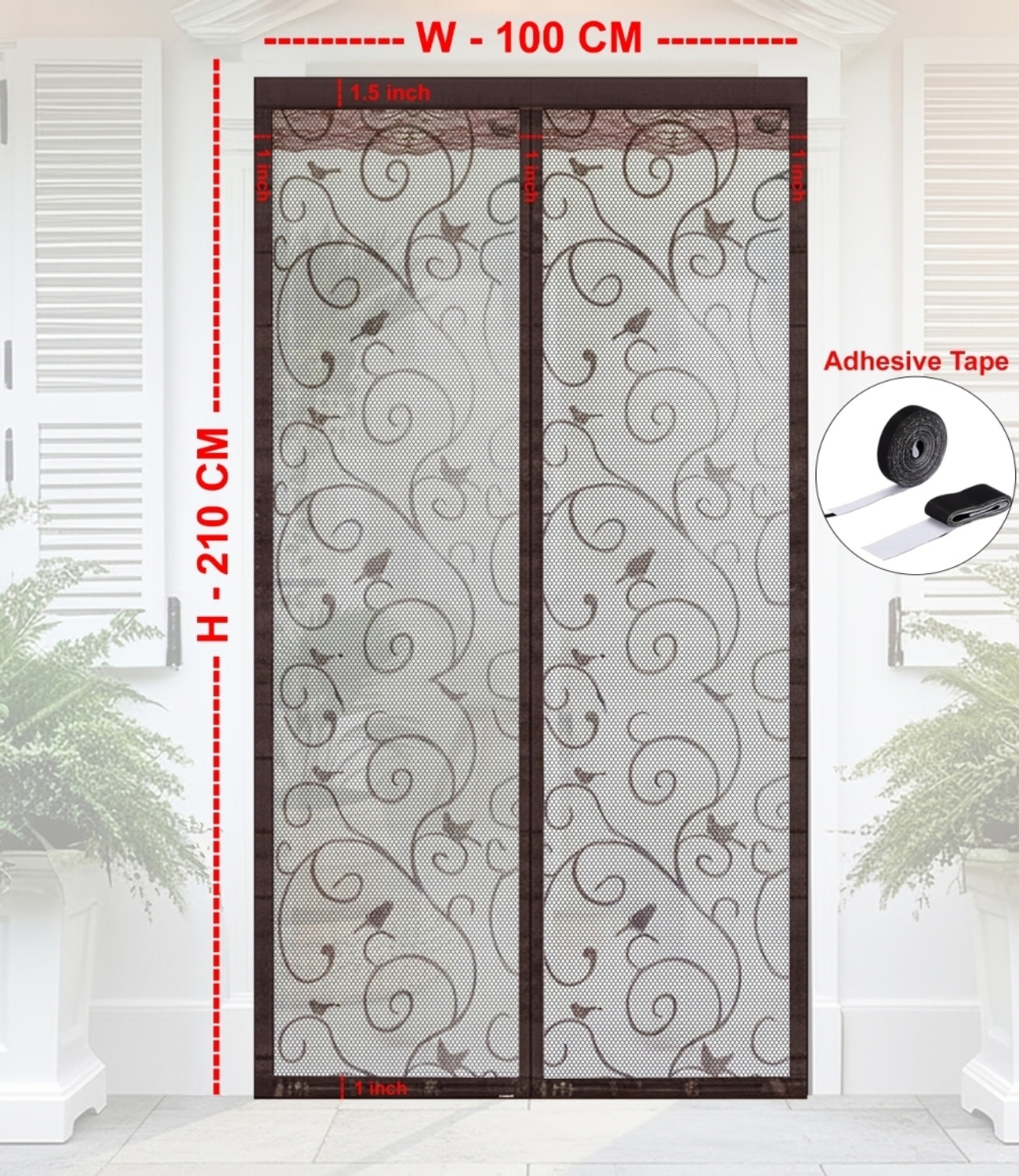 Image of Stylista 210 cm (7 ft) Door Net, Polyester Semi Transparent Curtain Single Curtain