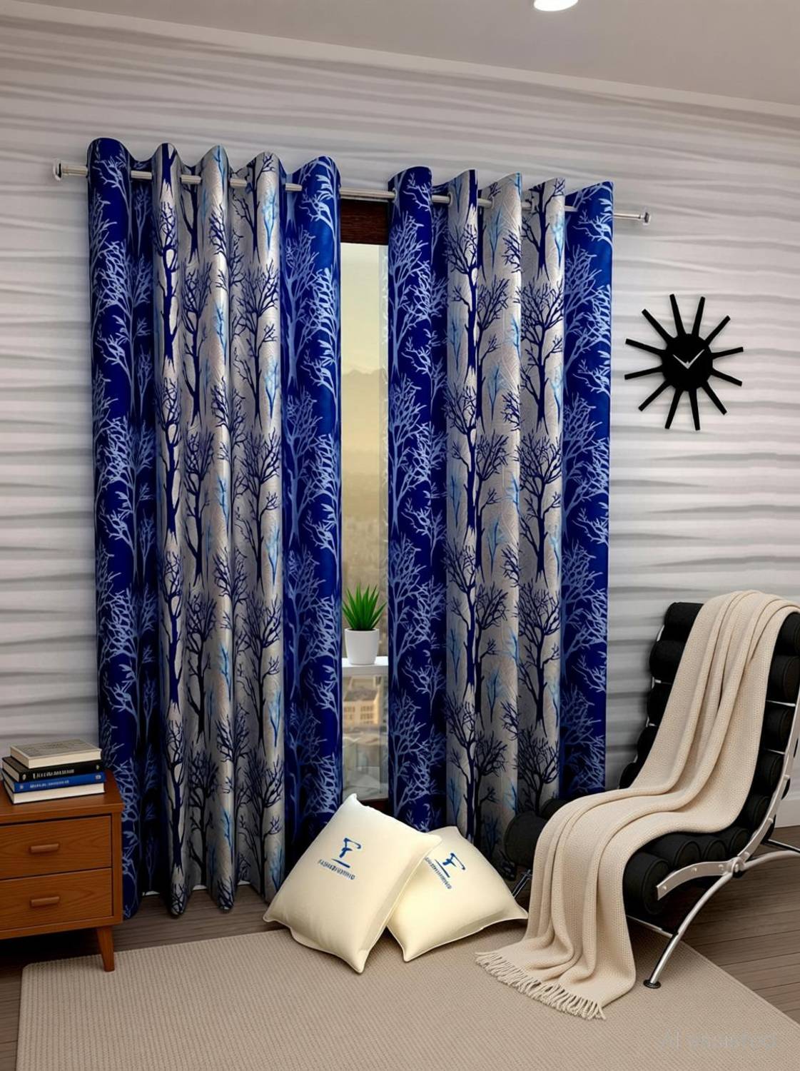 Fashion String 213 cm (7 ft) Door Polyester Semi Transparent Curtain (Pack Of 2)