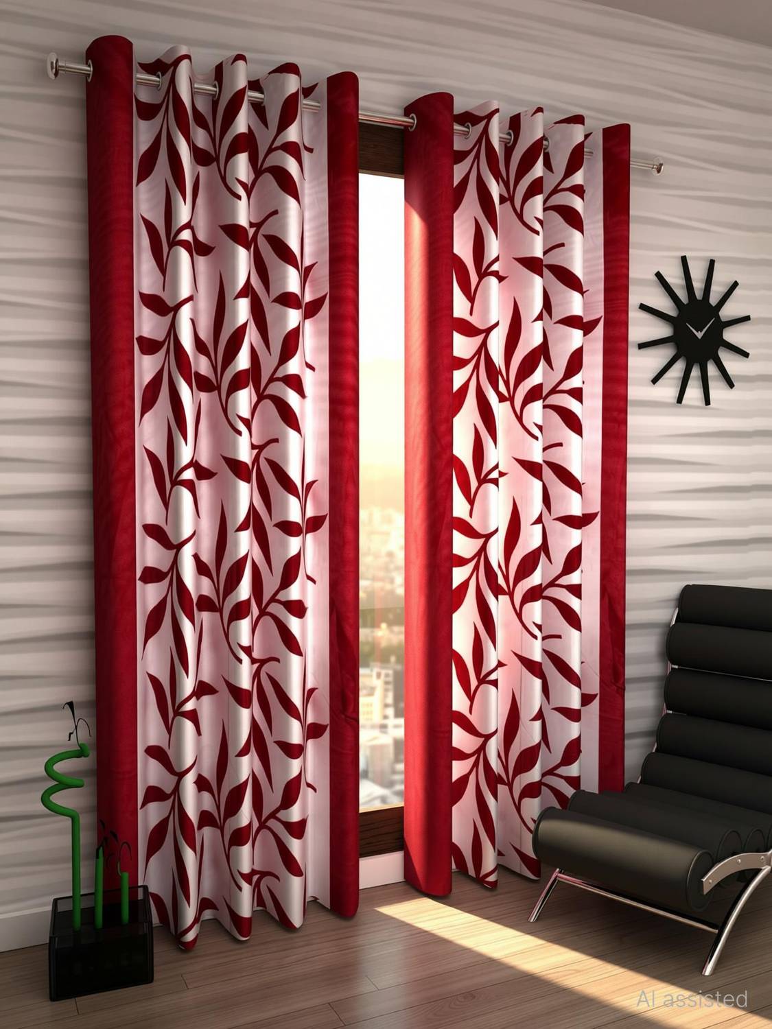 Fashion String 275 cm (9 ft) Long Door Polyester Semi Transparent Curtain (Pack Of 2)