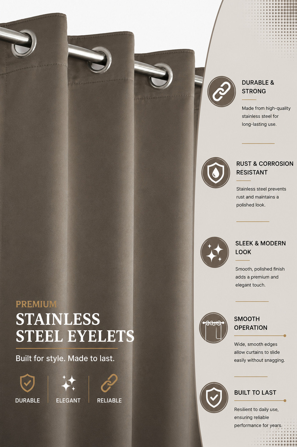 Image of Homefab India 243 cm (8 ft) Long Door Polyester Blackout Curtain (Pack Of 2)