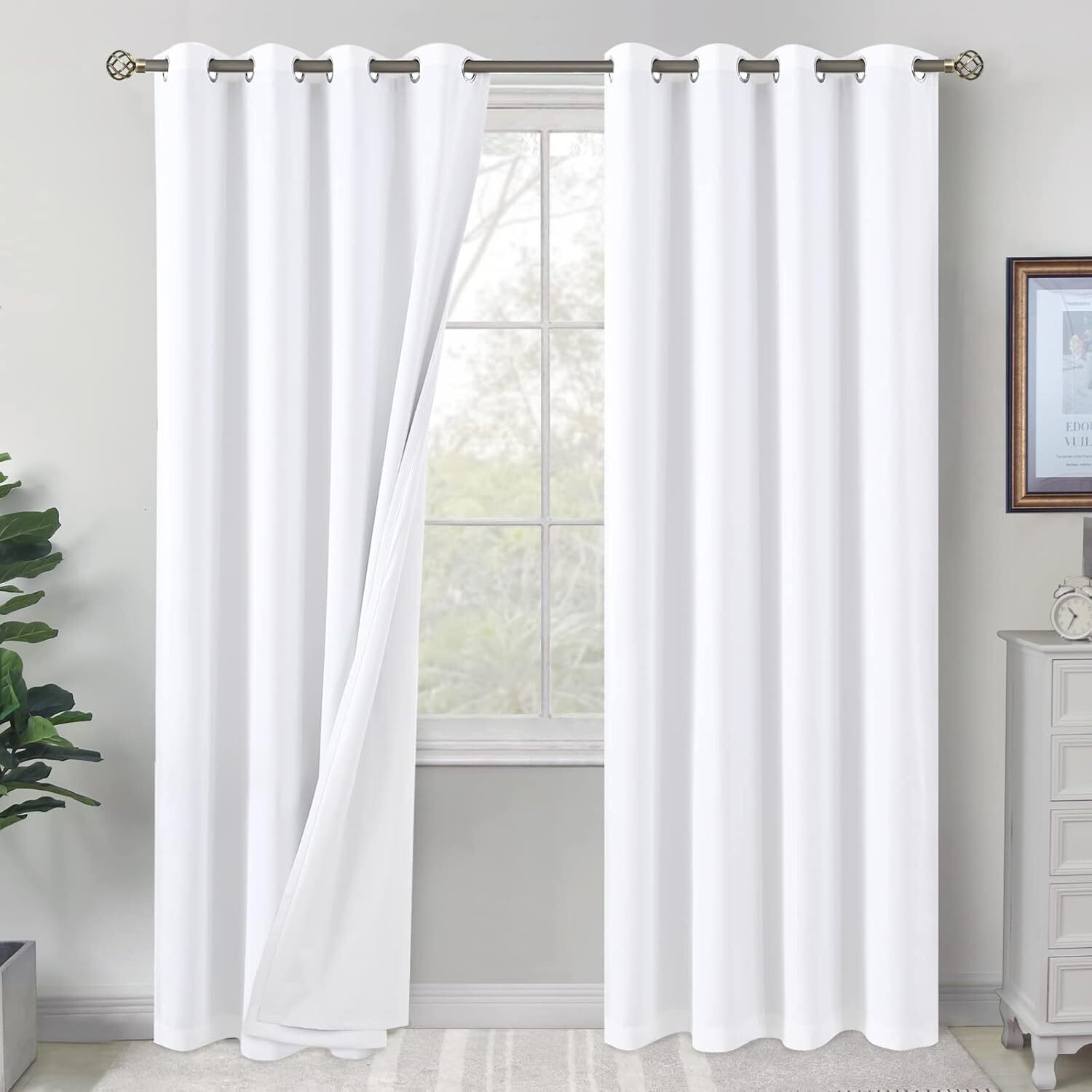 Image of bfam 213 cm (7 ft) Door Polyester Blackout Curtain (Pack Of 2)