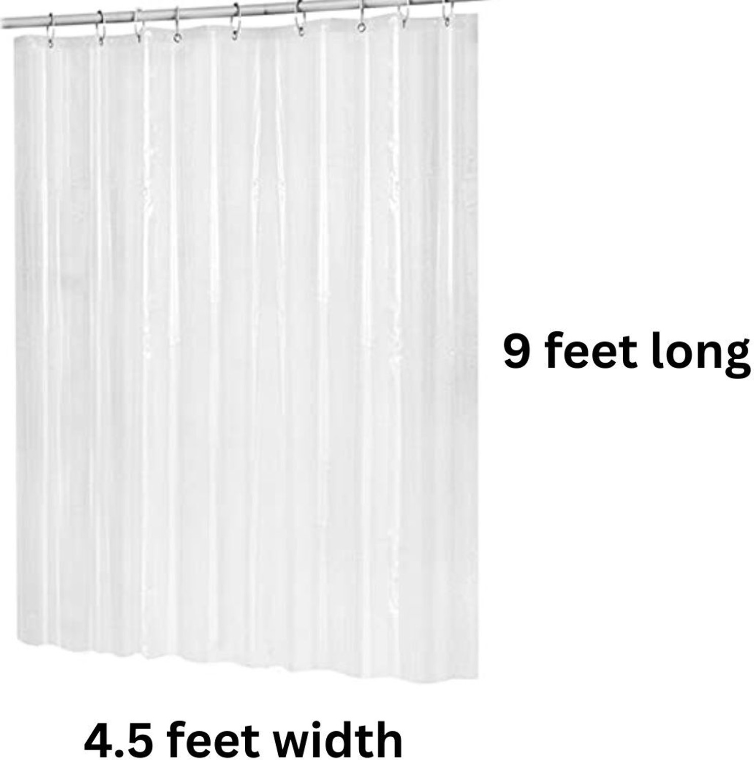 Image of GURU-ISHMA 274.32 cm (9 ft) Long Door PVC Transparent Curtain Single Curtain