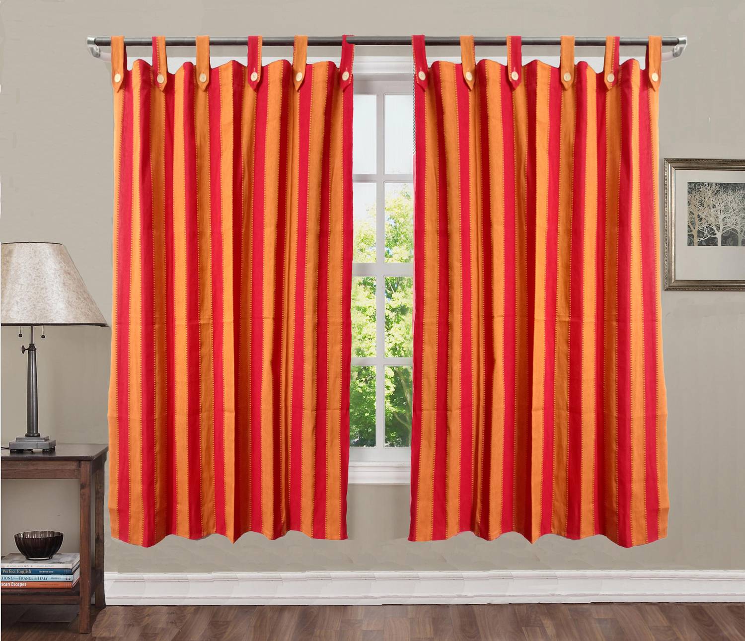Alemah 200 cm (7 ft) Door Cotton Semi Transparent Curtain (Pack Of 2)