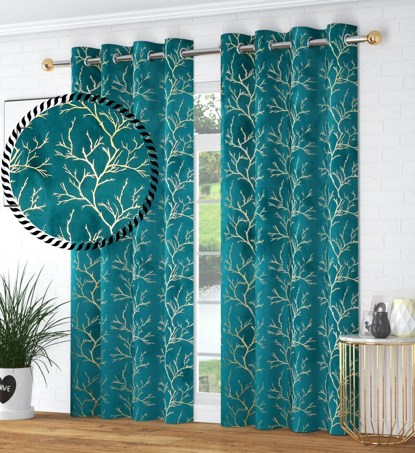 Image of shopgallery 153 cm (5 ft) Window Velvet Room Darkening Curtain (Pack Of 2)