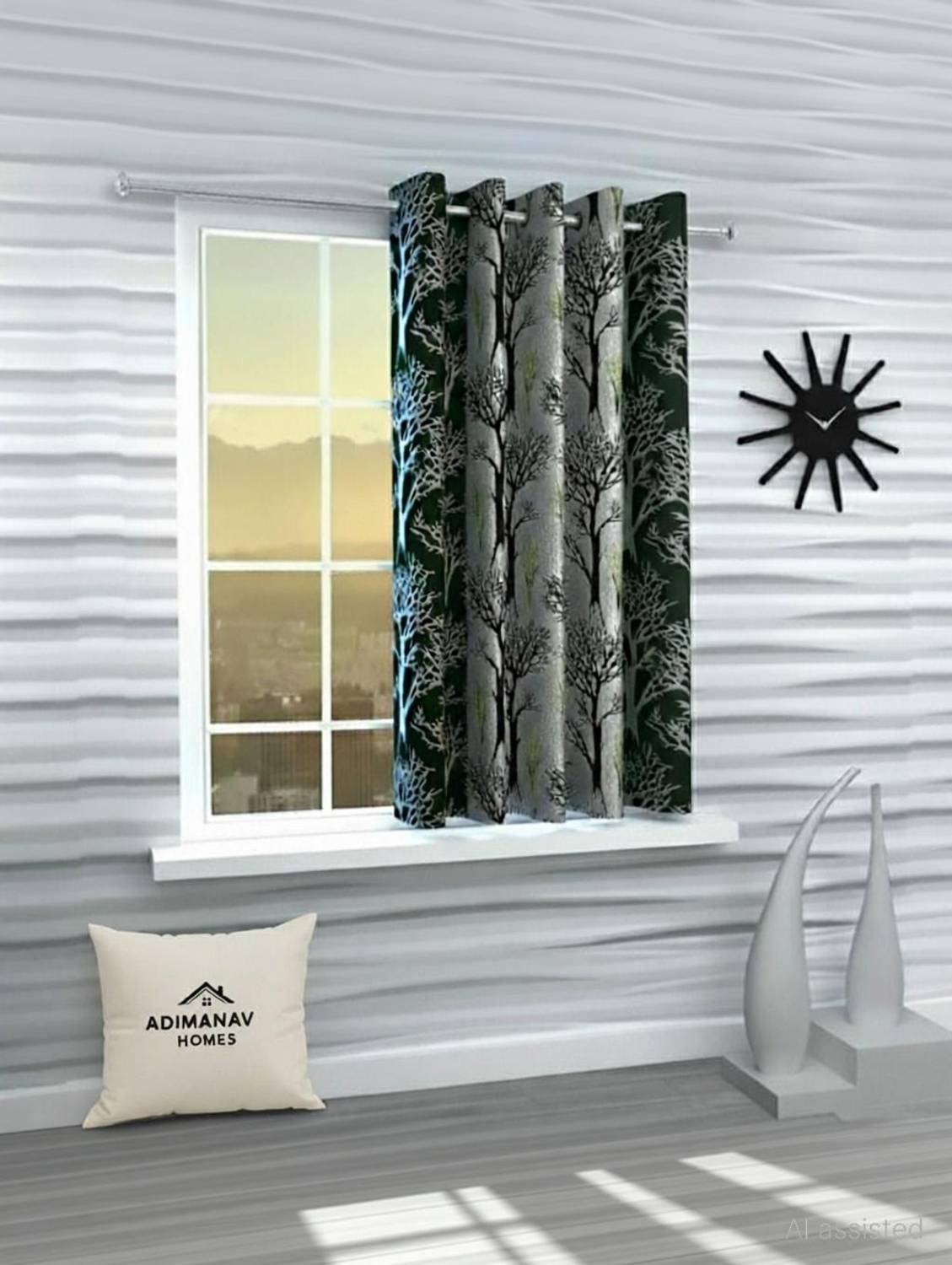Adimanav 152.4 cm (5 ft) Window Polyester Semi Transparent Curtain Single Curtain