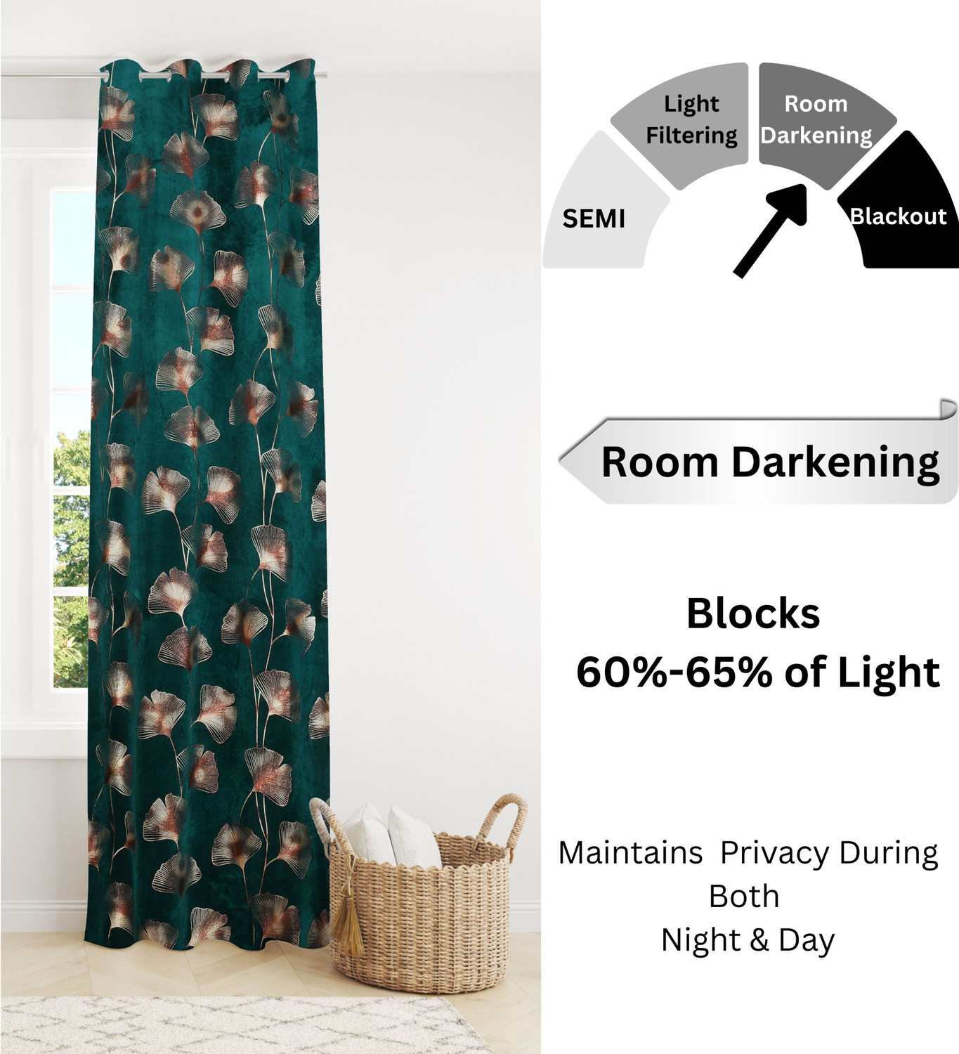 Image of FabFabriX 152.4 cm (5 ft) Window Velvet Room Darkening Curtain (Pack Of 2)