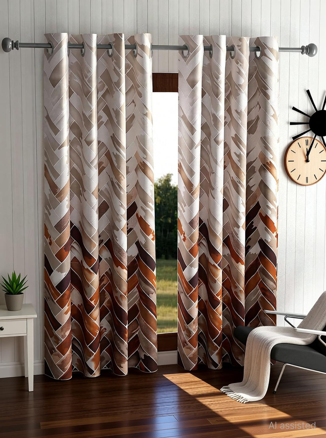 Image of Home Sizzler 244 cm (8 ft) Long Door Polyester Semi Transparent Curtain (Pack Of 2)