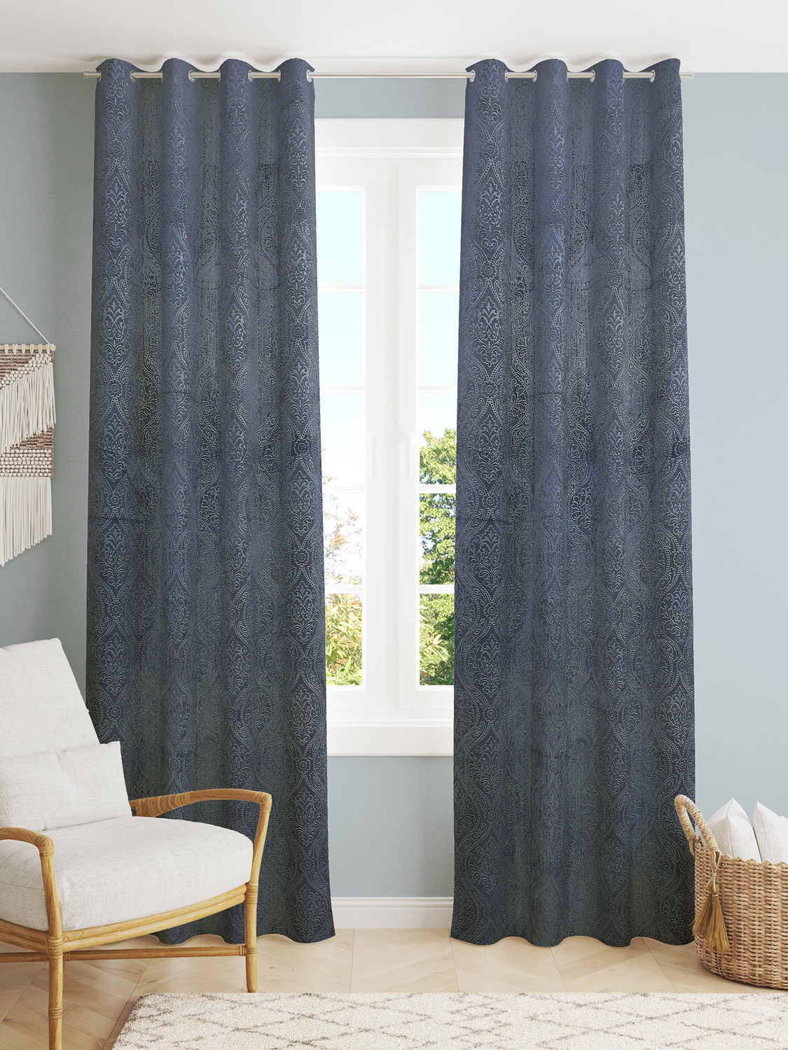 Image of Homefab India 214 cm (7 ft) Door Velvet Room Darkening Curtain (Pack Of 2)