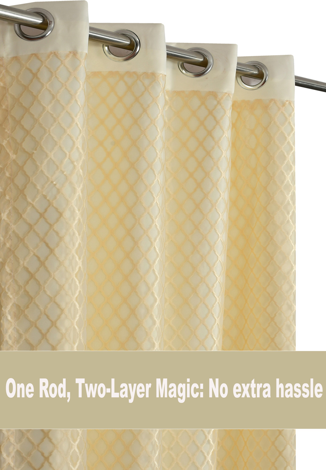 Image of Home Stylish 152 cm (5 ft) Window Silk Blackout Curtain (Pack Of 2)